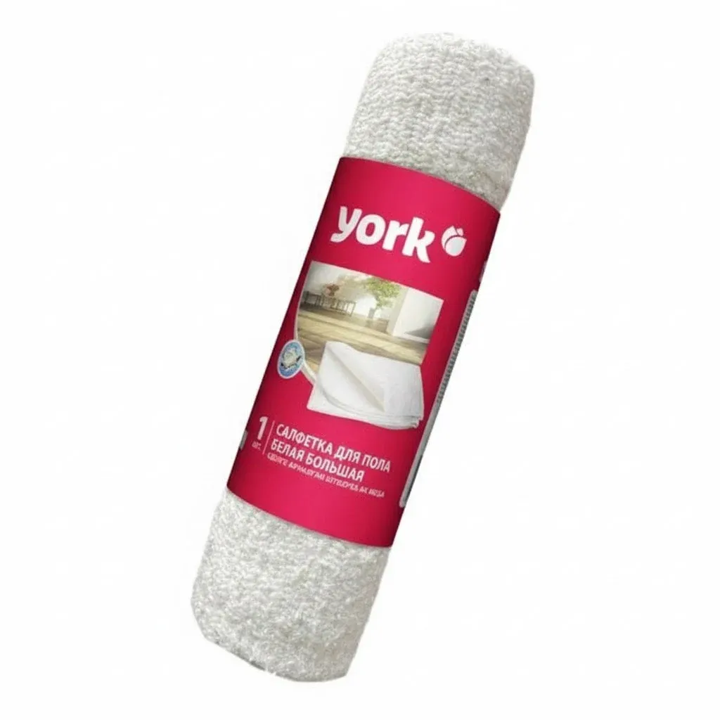Тряпка для пола хлопковая белая в рулоне YORK 260г/м2 (60х80 см) (30)