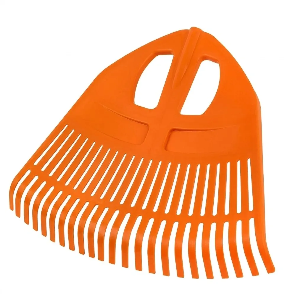 Грабли веерные пластмассовые 23 зуба, оранжевые, ширина 500мм, б/ч (10)