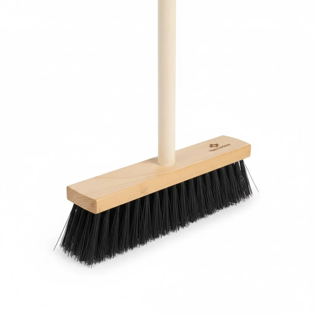 Комплект: Щетка подметальная "ЧистоОпт", Жесткий ворс, деревянная колодка 280х55 мм + Черенок в/с