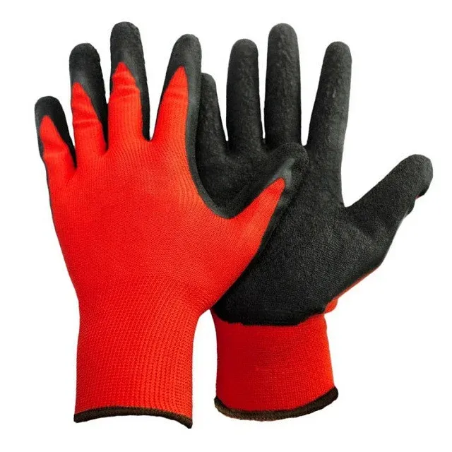 Перчатки рабочие утепленные из полиэстра с черн. вспен.латек.покрыт.10 кл.вязки,с внутр.ворс.начесом
