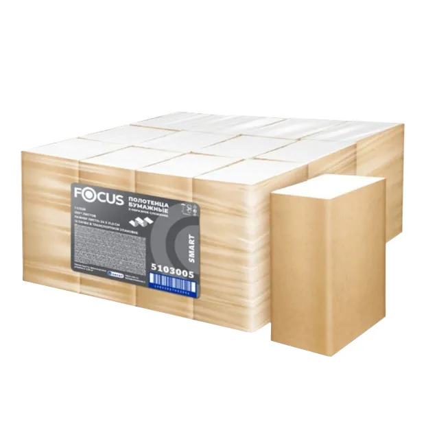 Полотенца бумажные листовые Z-сложения FOCUS SMART VFL 1СЛ 24*21,5*250 (12)