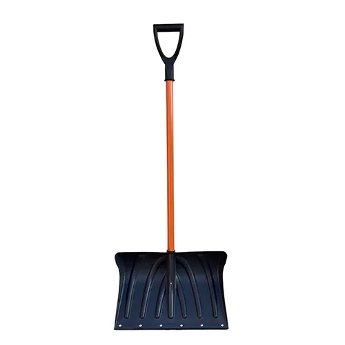 Комплект: Лопата для снега пластиковая "КРЕПЫШок" 500х335, оц.пл. на заклеп. + Черенок ал. + V ручка