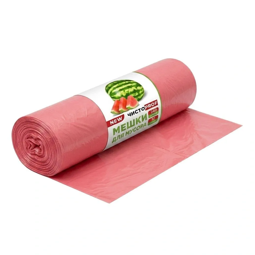 Мешки для мусора ЧистоPROF 240 л, 10 шт/уп, 40 мкм, красные (10)