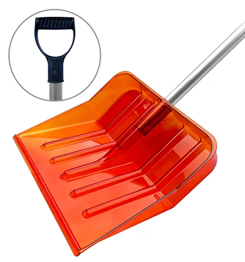 Комплект: Лопата для снега из поликарбоната 460*400 мм + Черенок алюминиевый + V-образная ручка
