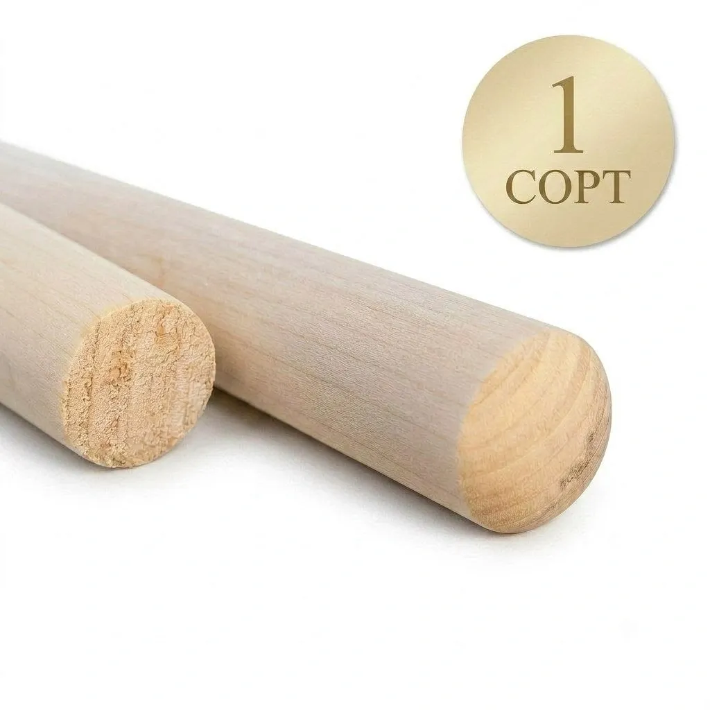 Черенок для лопат, деревянный, d40x1200 мм, 1 сорт (Б) (10)