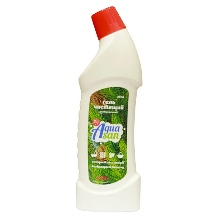 Средство моющее для сантехники 750 мл "AquaSan" гель 2 в 1, с хлором, хвоя (10)