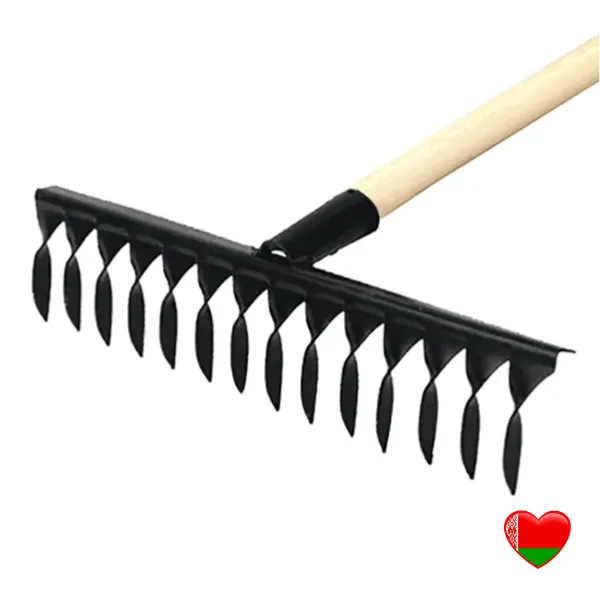 Комплект: Грабли витые металлические 14 зубьев + Черенок