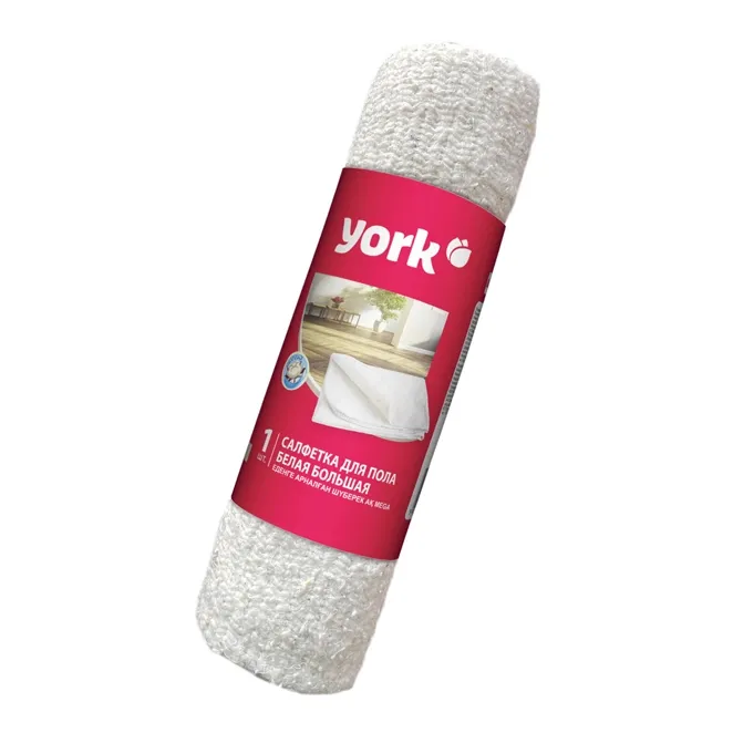 Тряпка для пола хлопковая белая в рулоне YORK 260г/м2 (60х80 см) (30)