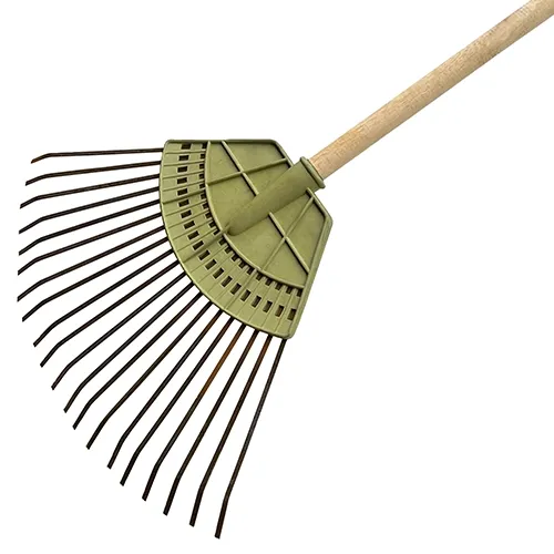 Комплект: Грабли веерные пластинчатые 20 зубьев, на пластмассовой основе + Черенок