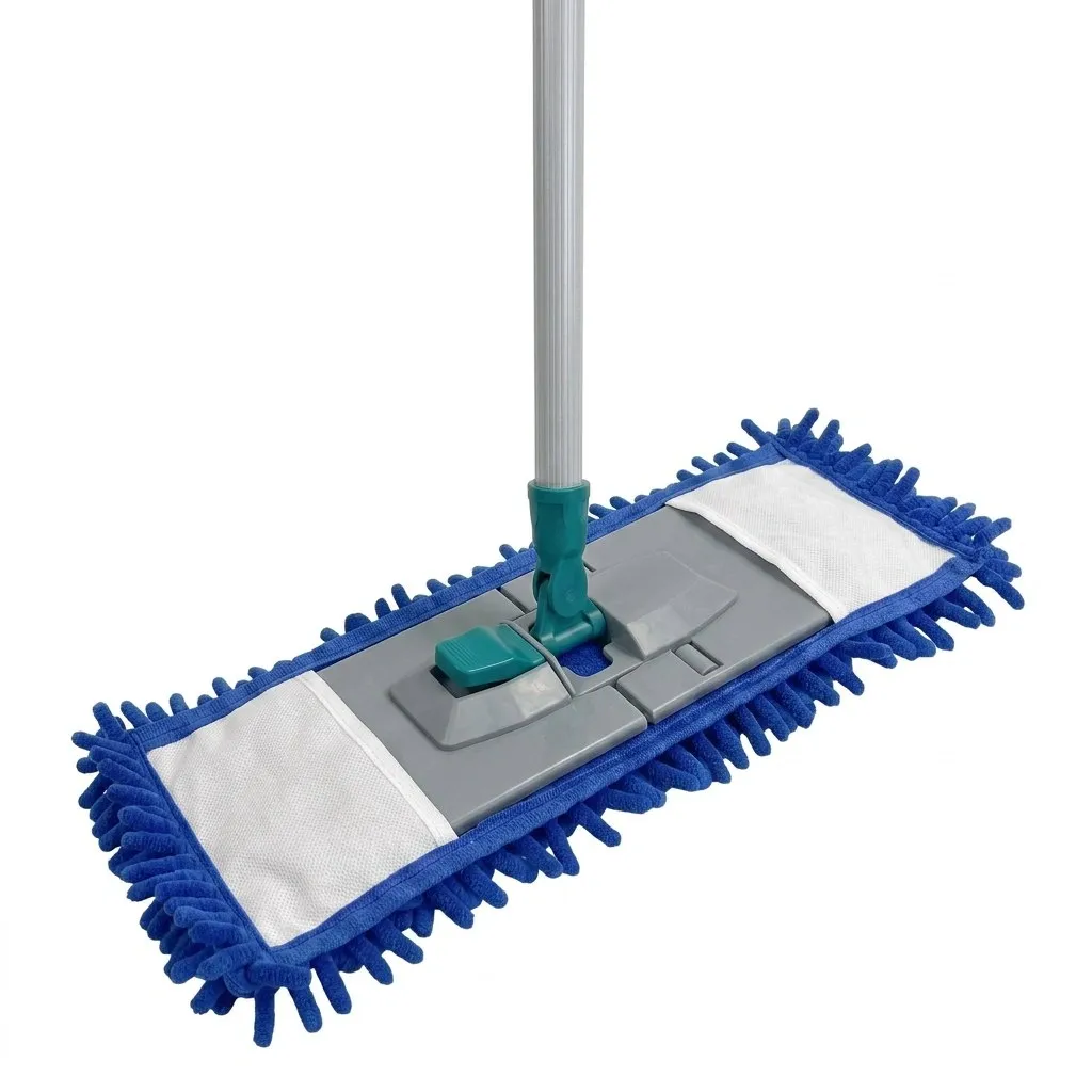 Швабра для пола с мопом из шенилла Simple, флаундер 40 см, рукоятка 110 см
