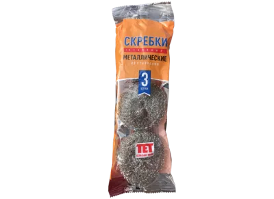 Губка металлическая сетчатая 3шт/уп