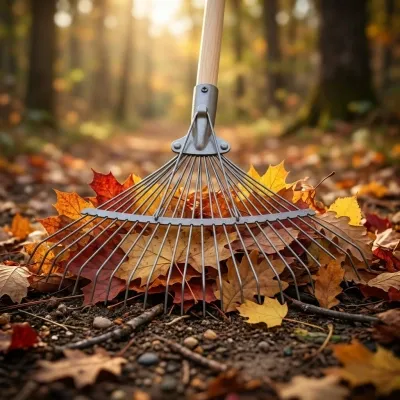 Комплект: Грабли веерные проволочные 22 зуба + Черенок