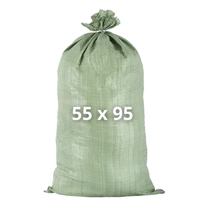 Мешок для строительного мусора полипропиленовый 55х95 см, зеленый