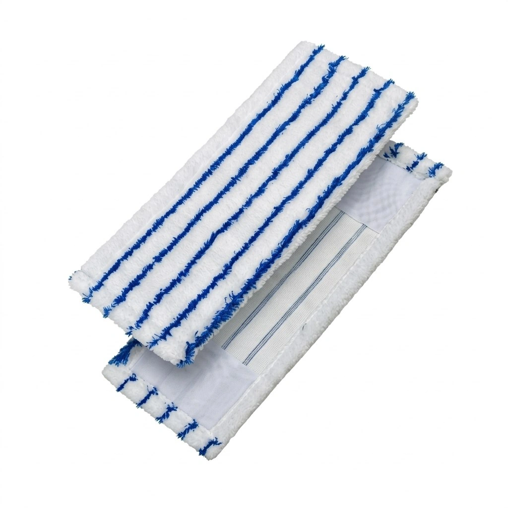 Моп насадка для швабры из микрофибры 072C, размер 40х11 см, вес 50 г, цвет синий, полоска