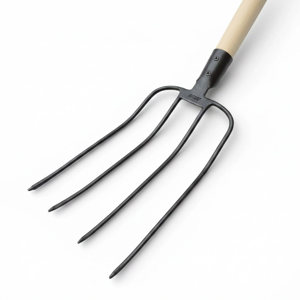 Комплект: Вилы 4-х рогие навозные, кованные + Черенок