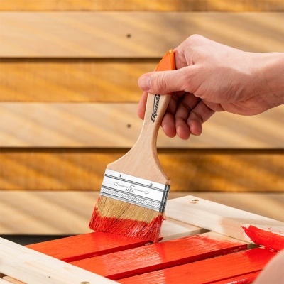 Кисть плоская 3" (75 мм) Slimline, натуральная щетина, деревянная ручка