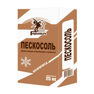 Пескосоль (песчано-соляная смесь) антигололед Горыныч 25кг