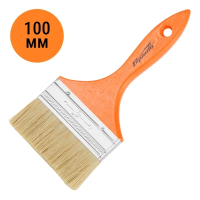 Кисть плоская 4" (100мм) Slimline, натуральная щетина, деревянная ручка