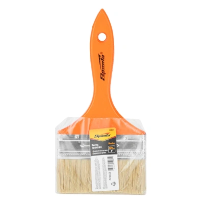 Кисть плоская 4" (100мм) Slimline, натуральная щетина, деревянная ручка