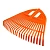 Грабли веерные пластмассовые 23 зуба, оранжевые, ширина 500мм, б/ч (10)