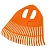Грабли веерные пластмассовые 23 зуба, оранжевые, ширина 500мм, б/ч (10)