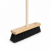 Комплект: Щетка подметальная "ЧистоОпт", Жесткий ворс, деревянная колодка 280х55 мм + Черенок в/с