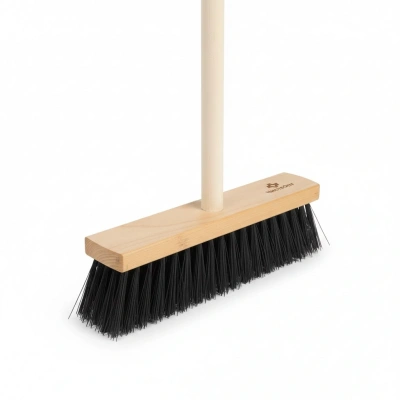 Комплект: Щетка подметальная "ЧистоОпт", Жесткий ворс, деревянная колодка 280х55 мм + Черенок