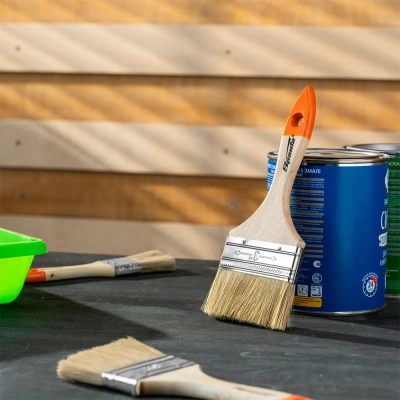 Кисть плоская 3" (75 мм) Slimline, натуральная щетина, деревянная ручка