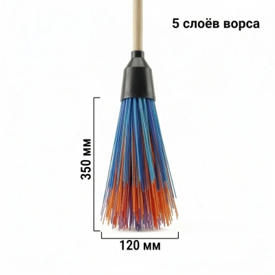 Метла круглая пластиковая "Эксперт" 5к, с черенком (Комплект) (5)
