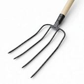 Комплект: Вилы 4-х рогие навозные, кованные + Черенок