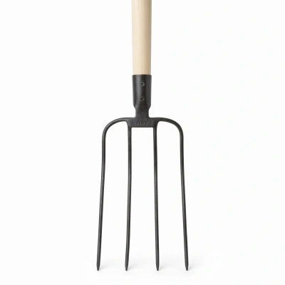 Комплект: Вилы 4-х рогие навозные, кованные + Черенок