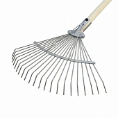 Комплект: Грабли веерные проволочные 22 зуба + Черенок