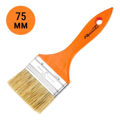 Кисть плоская 3" (75 мм) Slimline, натуральная щетина, деревянная ручка