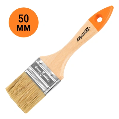 Кисть плоская 2" (50 мм) Slimline, натуральная щетина, деревянная ручка