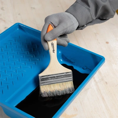 Кисть плоская 4" (100мм) Slimline, натуральная щетина, деревянная ручка