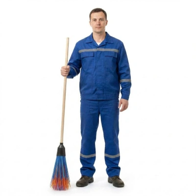 Метла круглая пластиковая "Эксперт" 5к, с черенком (Комплект) (5)