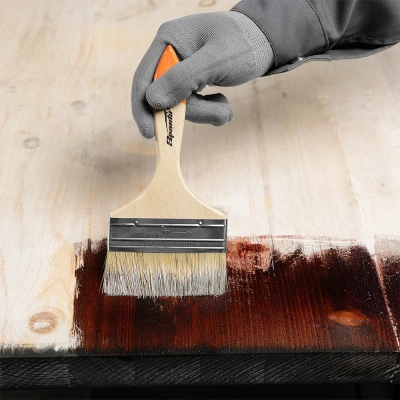 Кисть плоская 4" (100мм) Slimline, натуральная щетина, деревянная ручка