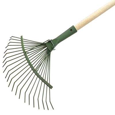 Комплект: Грабли веерные проволочные 22 зуба + Черенок