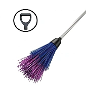 Метла круглая пластиковая "Премиум" 7к, усиленный алюминиевый черенок, V-ручка (Комплект)