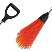 Метла круглая пластиковая "Премиум" 7к, усиленный алюминиевый черенок, V-ручка (Комплект)