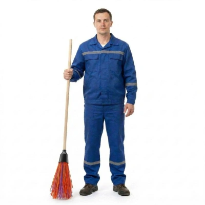 Метла круглая пластиковая "Оптима" 4к, с черенком (Комплект) (5)