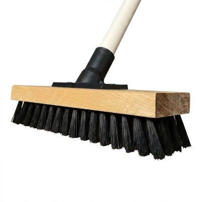 Комплект: Щетка палубная "ЧистоОпт", деревянная колодка 215х80 мм, угловой держатель 45* + Черенок